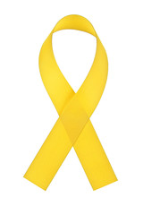Yellow Support the Troops Ribbon isolated on white background