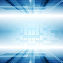 Bright blue motion technology vector background