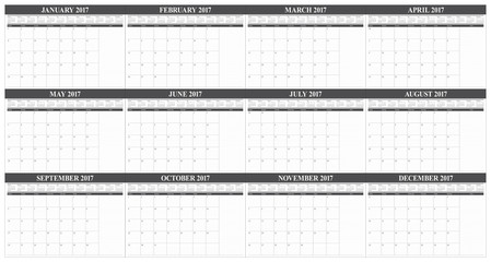 Year 2017 table calendar vector design template
