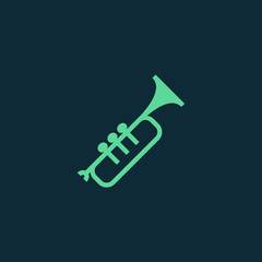 Trumpet icon vector, clip art. Also useful as logo, silhouette and illustration.