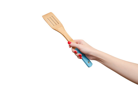 Kitchen Spatula In Woman's Hand