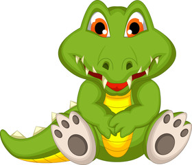 funny crocodile cartoon posing