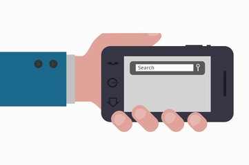 hand and smartphone web