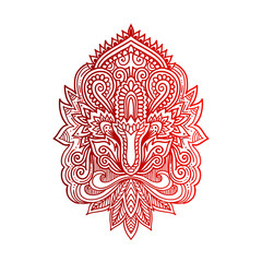 Vector Indian hand drawn hamsa with ethnic ornaments. Beautiful India ethnica ornament. Folk Henna tattoo style