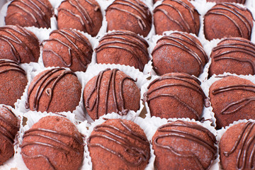 Gourmet assorted truffles hand made by chocolatier.