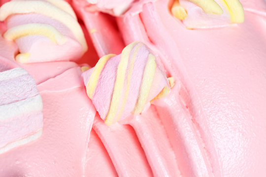 Pink and white ice-cream texture.