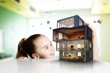 Fototapeta na wymiar Design of your dream house . Mixed media