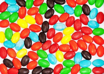 Multi colored candies for use as background. Closeup.