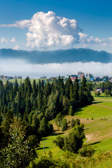 Obraz premium View on Tatry from Nowy Targ in very morning