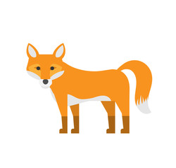 cute cartoon fox in flat style