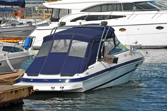 Motor yacht in jetty