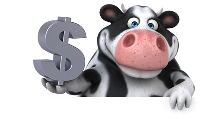 Obraz na płótnie Canvas Fun cow - 3D Illustration