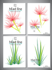Set of 4 template of book cover for brochure,flyer,annual report .Vector design illustration eps10