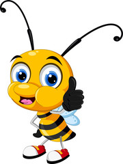 funny cartoon bee thumb up