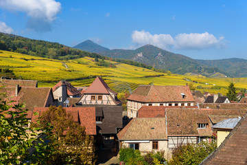 Hunawihr - small village in vineyards of alsace - france