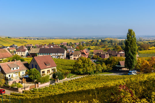 Hunawihr - small village in vineyards of alsace - france