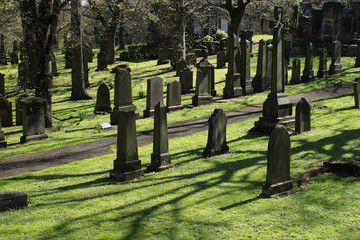 Old cemetery in Edinburgh, Scotland, UK