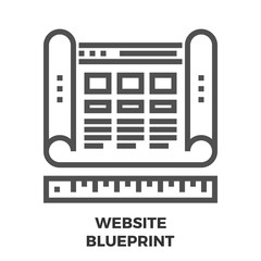 Website Blueprint Line Icon