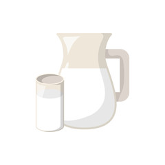 Vector cartoon isolated fresh milk