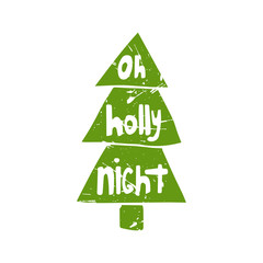 Vector cartoon hand drawn Christmas tree