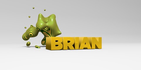 BRIAN -  color type on white studiobackground with design element - 3D rendered royalty free stock picture. This image can be used for an online website banner ad or a print postcard.