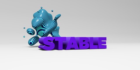 STABLE -  color type on white studiobackground with design element - 3D rendered royalty free stock picture. This image can be used for an online website banner ad or a print postcard.