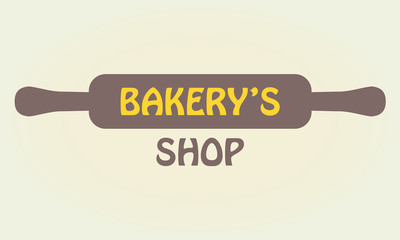Bakery badge or label in old or vintage style. Bakery shop design elements with bread symbol isolated on white background. Colorful vector illustration.
