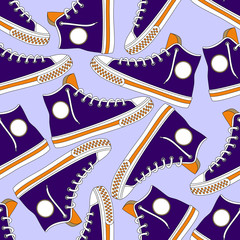 Seamless pattern with sneakers