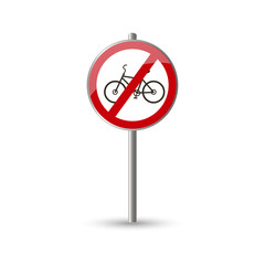 Cycle prohibited  traffic sign vector