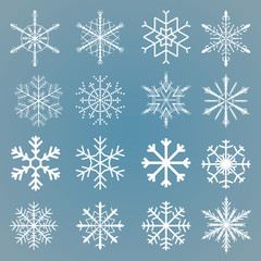 Fototapeta na wymiar Vector snowflakes set
