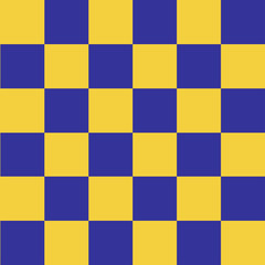 Yellow Blue Retro Chess Board Background Vector Illustration