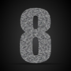 Silver sequins sings. Sequins alphabet. Eps 10. 