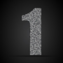 Silver sequins sings. Sequins alphabet. Eps 10. 