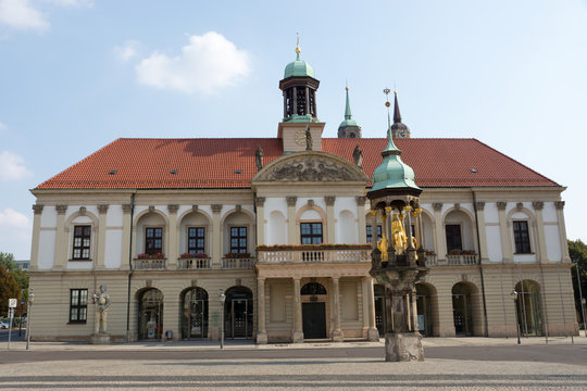 Altes Rathaus mit Magdeburger Reiter in Magdeburg, Sachsen-Anhalt