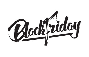 Vector illustration: Handwritten modern brush lettering of Black Friday isolated on white background
