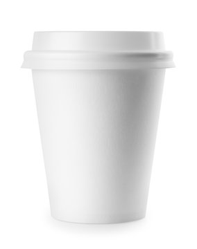 White paper cup with lid