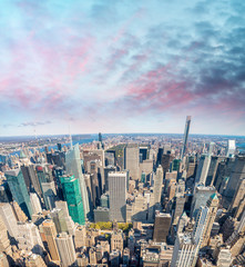 Obraz premium New York aerial skyline at dusk