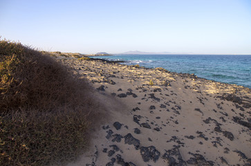 Fuerteventura beach in the evening