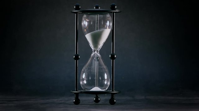 Hourglass with white sand