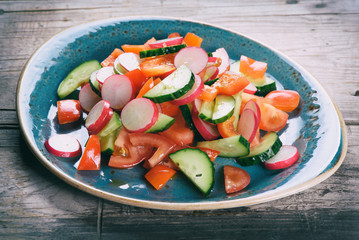 vegetarian vegetable salad on a plate