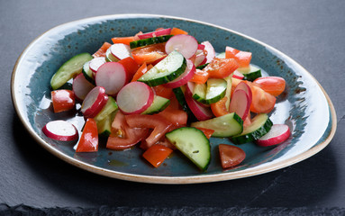 vegetarian vegetable salad on a plate