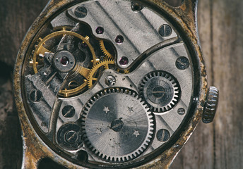 Fototapeta na wymiar clock mechanism macro