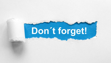 Don´t forget!