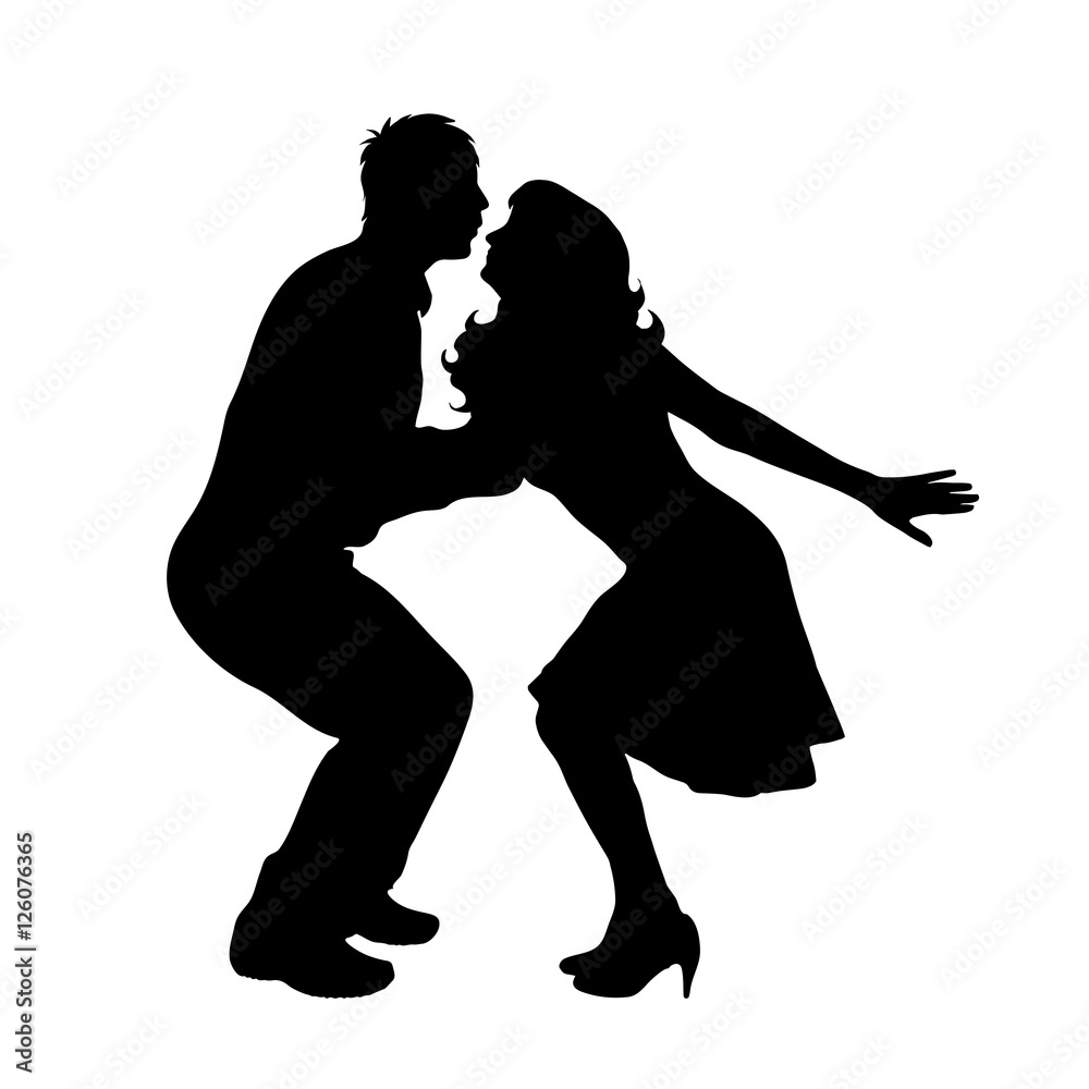 Poster Vector silhouette of couple.