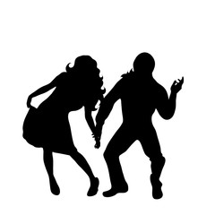 Vector silhouette of couple.
