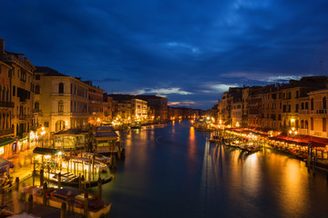 Fototapeta na wymiar night view of Grand Canal in Venice. Italy.