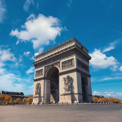 Arc de Triumph in Paris on a bright day