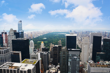 View over Central Park – Manhattan, New York from a skyscraper 