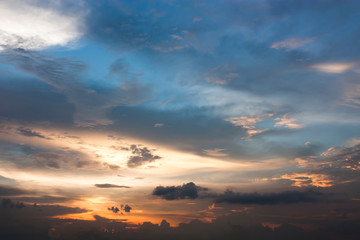 Beautiful sunset sky with twilight background.