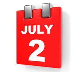 July 2. Calendar on white background.